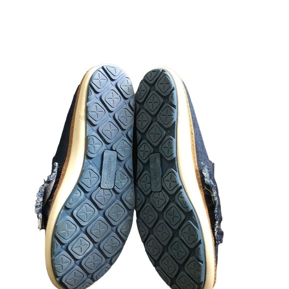 BareTraps Vida Rebound Technology Platform Mules Sz. 9 Blue Denim Bow Slip On - Picture 4 of 5